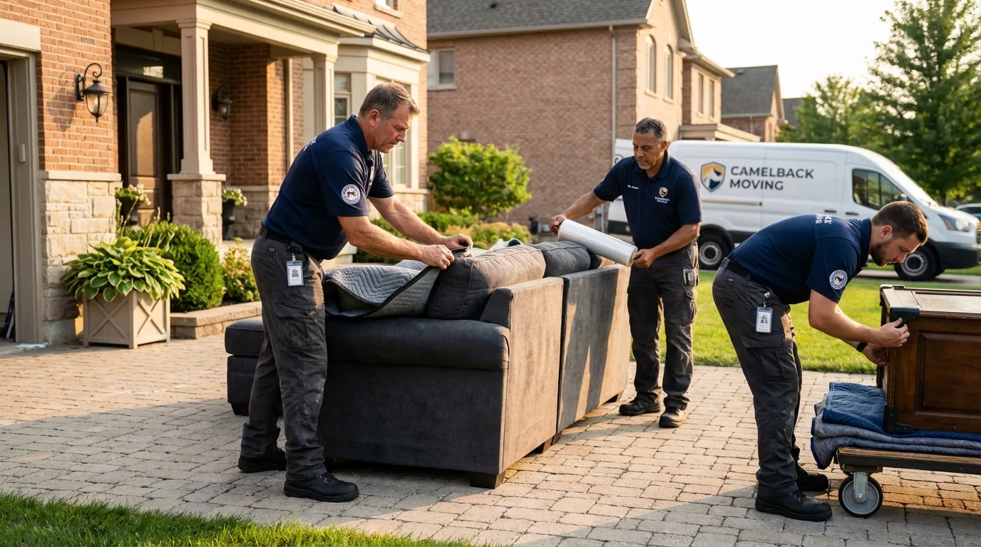 Large estate moving crew wrapping furniture in Seymour, IN